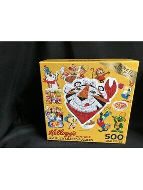 Kellogg’s Vintage Character Puzzle Set 12 Multi-Shaped Puzzles 500 Pieces